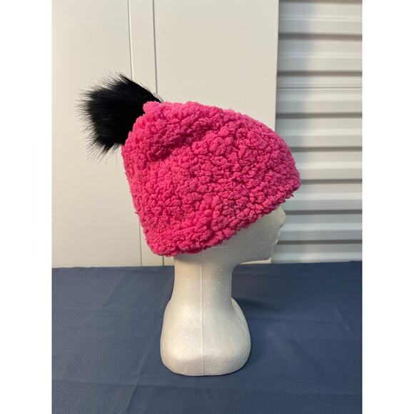 Justice Faux Fur Beanie Color Pink One Size Pre-Owned - Picture 2 of 11